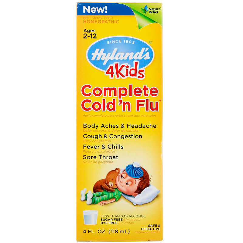 Hyland's, 4 Kids, Complete Cold 'n Flu, Ages 212, 4 fl oz (118 ml) iHerb