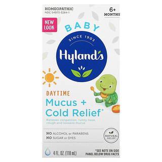 Hyland's, 嬰兒，分泌粘液+著涼緩解，日間，6 個月+，4 液體盎司（118 毫升）