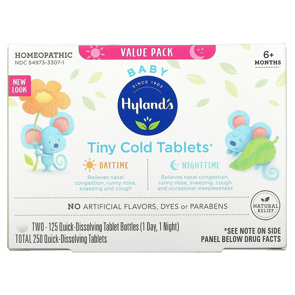 Hyland's, Baby, Tiny Cold Tablets, Daytime/Nighttime, 6+ Months, 250 Quick-Dissolving Tablets