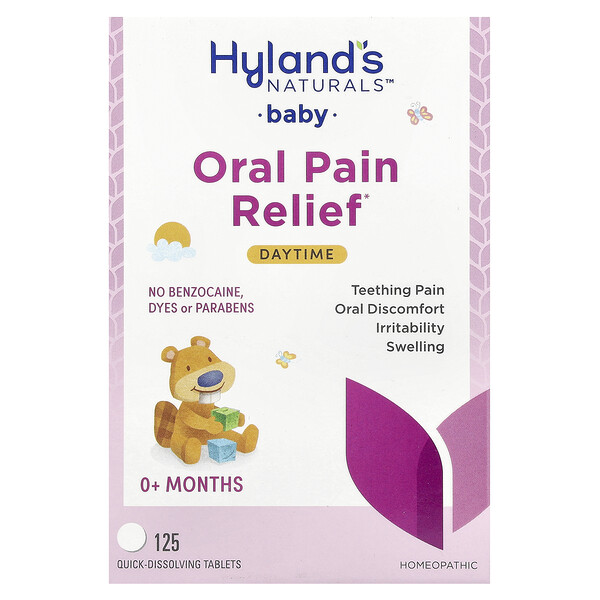 Hyland's Naturals Baby, Oral Pain Relief, Daytime, 0+ Months, 125 Quick-Dissolving Tablets