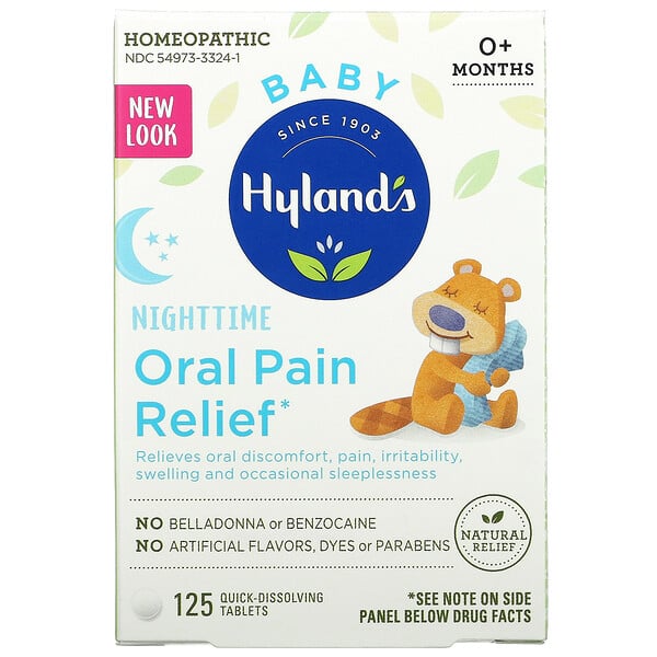 Baby, Nighttime Oral Pain Relief,  Ages 0+ Months, 125 Quick-Dissolving Tablets