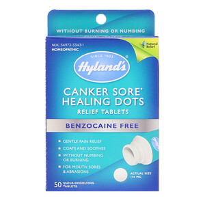 Отзывы о Хайлэндс, Canker Sore Healing Dots Relief Tablets, 50 Quick-Dissolving Tablets