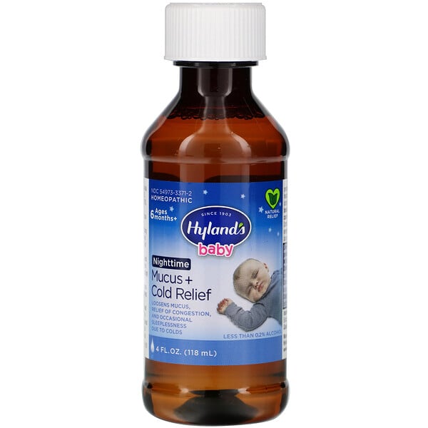 Hyland's‏, Baby, Nighttime Mucus + Cold Relief, Ages 6 Months+, 4 fl oz (118 ml)