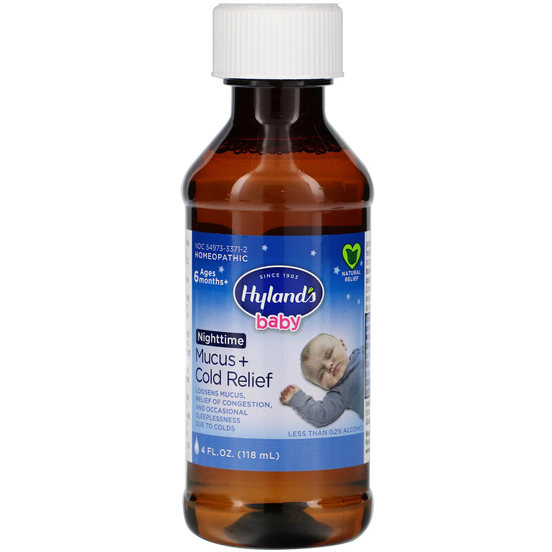 Hyland's, Baby, Nighttime Mucus + Cold Relief, Ages 6 Months+, 4 fl oz