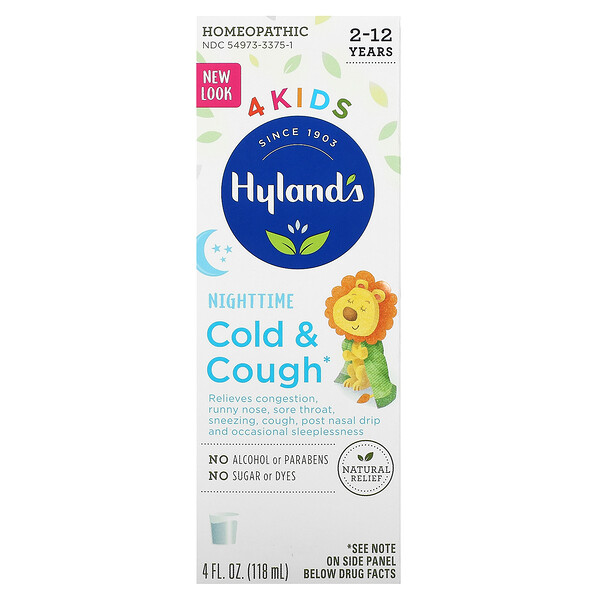 4 Kids, Cold & Cough, Nighttime, Ages 2-12, 4 fl oz (118 ml)