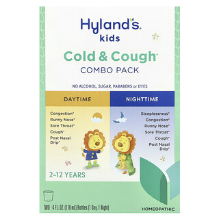 Hyland's Naturals, 4 Kids, засіб від застуди й мокротиння, для прийому в денний і нічний час, для дітей віком 2–12 років, 2 флакони по 118 мл (4 рідк. унції)