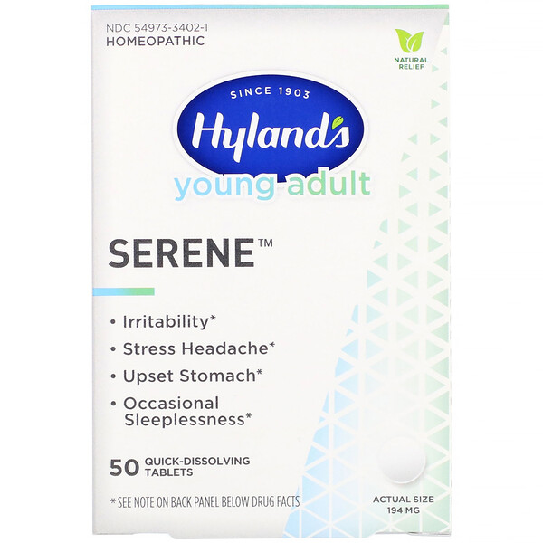 Hyland's, Young Adult, Serene, 194 mg, 50 Quick-Dissolving Tablets
