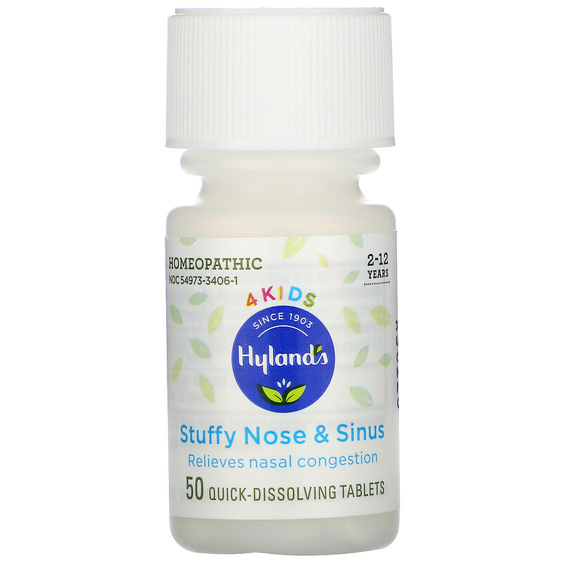 Hyland's, 4 Kids, Stuffy Nose and Sinus, 212 Years, 50 QuickDissolving Tablets iHerb