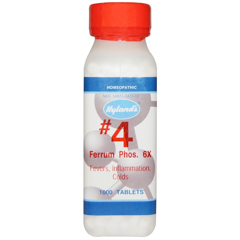 Hyland's, 4 Ferrum Phos. 6X, 1000 Tablets iHerb