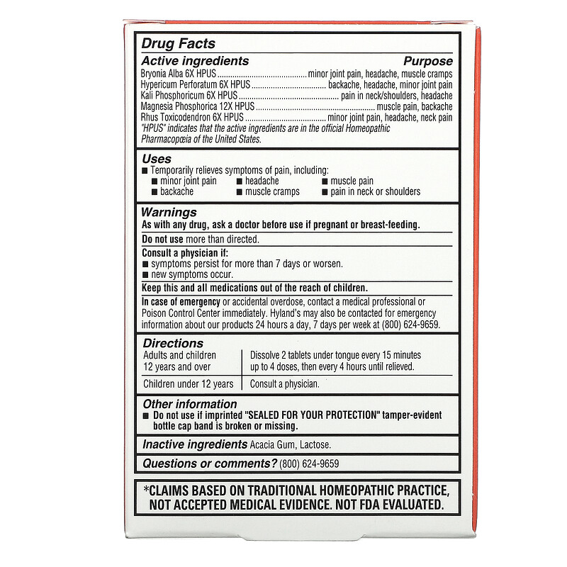 Hyland's, Pain Relief, 100 QuickDissolving Tablets iHerb