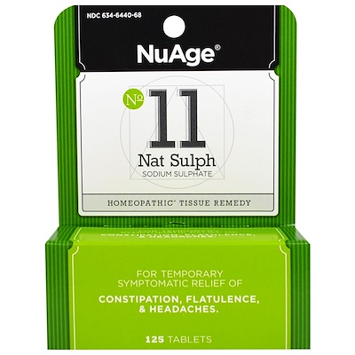 

NuAge, № 11 Nat Sulph (сульфат натрия), 125 таблеток