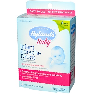 Купить Hyland's, Капли от ушной боли для младенцев, 0,33 жидкой унции (10 мл)  на IHerb