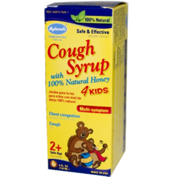 Hyland S Cough Syrup 4 Kids With 100 Natural Honey 4 Fl Oz 118 Ml   0 