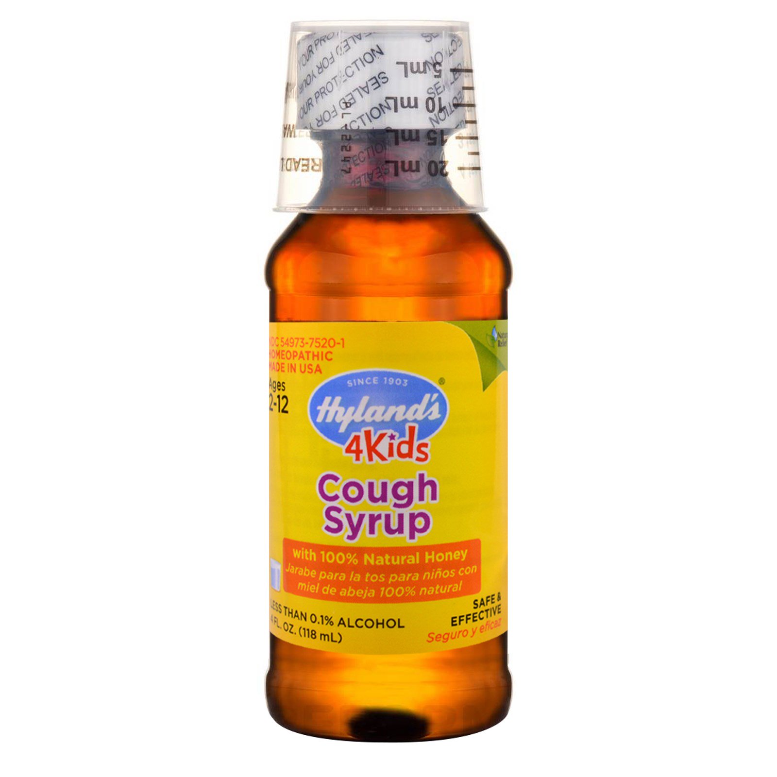 Hyland's, Cough Syrup, 4 Kids, with 100 Natural Honey, 4 fl oz (118 ml)