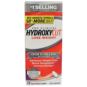 Hydroxycut, Pro Clinical Hydroxycut, про клинический жиросжигатель гидроксикат, 72 капсулы быстрого высвобождения