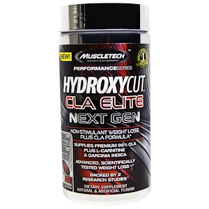 Hydroxycut, CLA Elite Next Gen, комплекс для снижения веса без стимуляторов, со вкусом малины, 100 гелевых капсул
