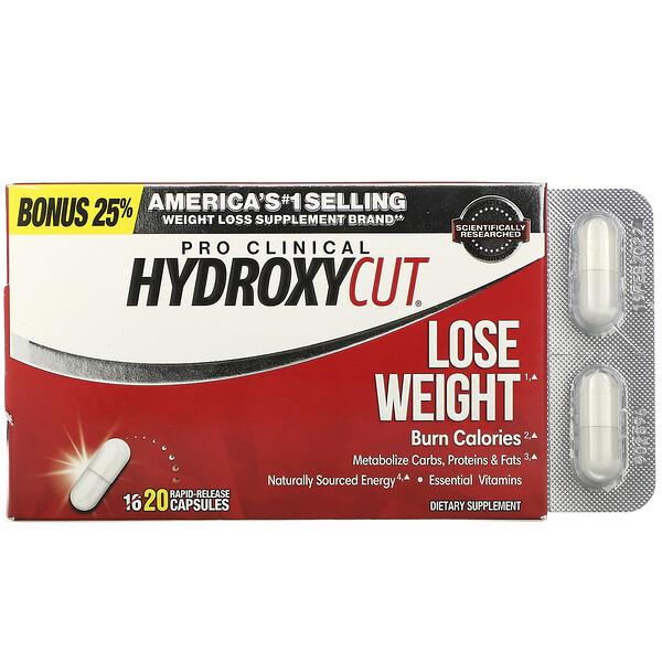 Hydroxycut, Pro Clinical Hydroxycut, Lose Weight, 20 Rapid-Release Capsules
