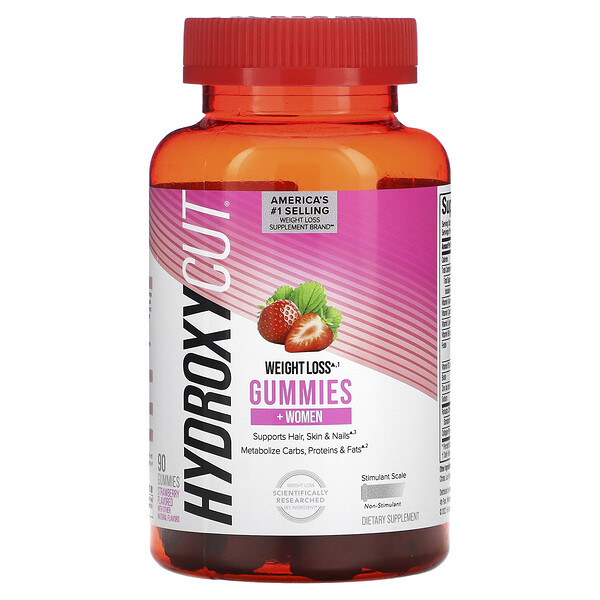 Hydroxycut, Weight Loss Gummies +Women, Strawberry, 90 Gummies