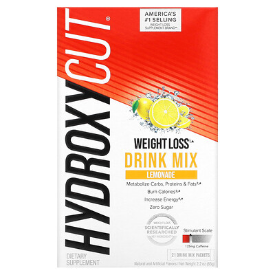 

Hydroxycut Weight Loss Drink Mix Lemonade 21 Packets 2.2 oz (63 g)