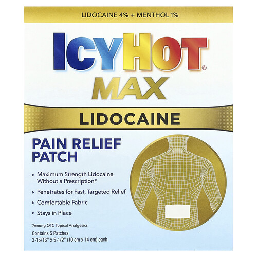 Icy Hot Lidocaine Pain Relief Patches For Minor Pain Large - 5.0 ea