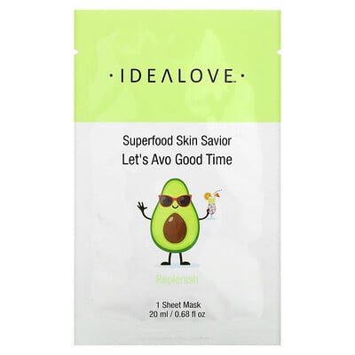 

Idealove Superfood Skin Savior Let's Avo Good Time 1 Beauty Sheet Mask 0.68 fl oz (20 ml)