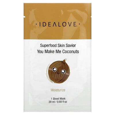 

Idealove Superfood Skin Savior You Make Me Coconuts 1 Beauty Sheet Mask 0.68 fl oz (20 ml)