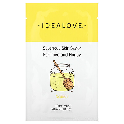 

Idealove Superfood Skin Savior, от любви и меда, 1 тканевая маска, 20 мл (0,68 жидк. Унции)