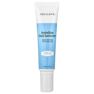Idealove, Protector solar de uso diario con brillo hidratante y FPS 50, 100 ml (3,3 oz. líq.)