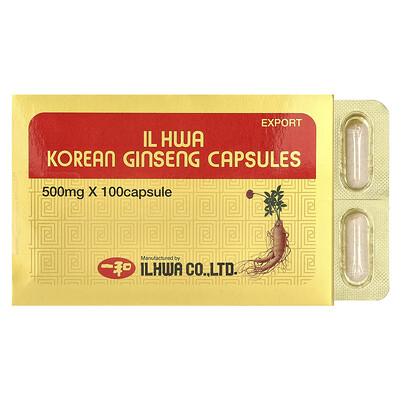Ilhwa , Korean Ginseng, 500 Mg, 100 Capsules