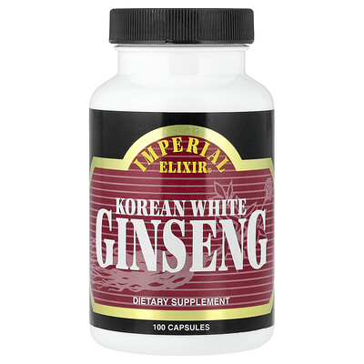 Imperial Elixir, Ginseng blanco coreano, 100 cápsulas (500 mg por cápsula)