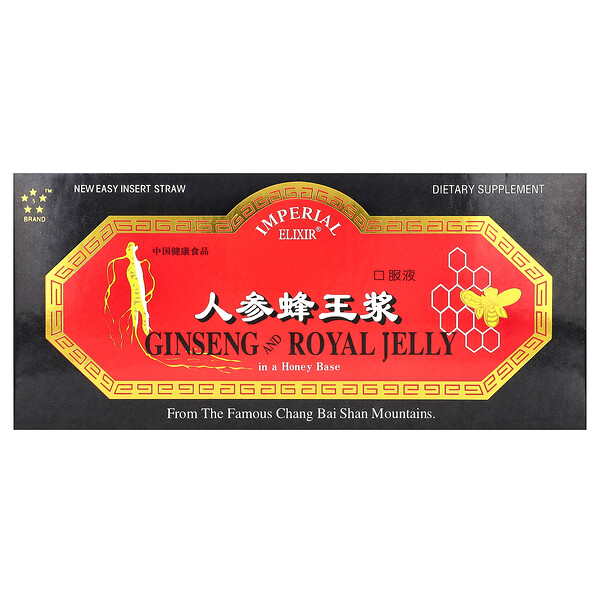 Imperial Elixir Ginseng & Royal Jelly, 10 Bottles, 0.34 fl oz (10 ml) Each