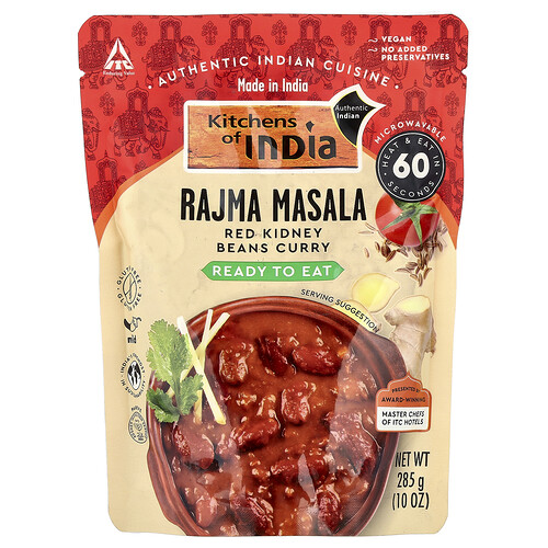 Kitchens Of India Rajma Masala, Red Kidney Beans Curry, Mild, 10 oz (285 g)