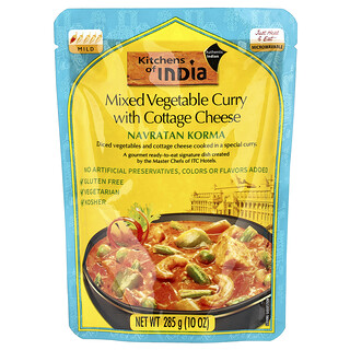 Kitchens of India, Navratan Korma, Süzme Peynirli Karışık Sebze Köri, Hafif, 10 oz (285 gr)