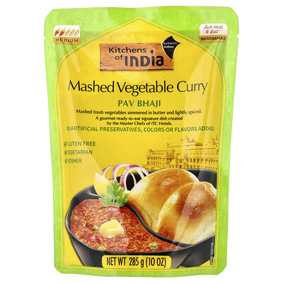 Product Image for Kitchens of India, Pav Bhaji, Mashed Vegetable Curry, Medium, 10 oz (285 g)