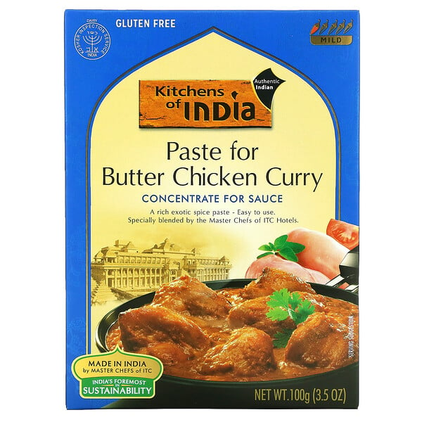 Kitchens of India, Paste for Butter Chicken Curry, Concentrate for Sauce, 3.5 oz (100 g)