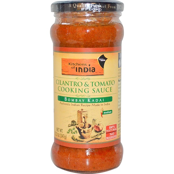 Kitchens of India, Томатный соус с кориандром, средний, 12,2 унций (347 г)