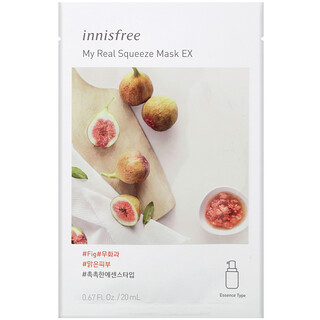 Innisfree, My Real Squeeze Beauty Mask EX, Fig, 1 Sheet, 0.67 fl oz (20 ml)