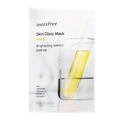 Купить Innisfree Skin Clinic Mask, Vita C, Brightening, 1 Sheet, 0.67 fl oz (20 ml)