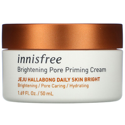 Innisfree Jeju Hallabong Daily Skin Bright, Brightening Pore Priming Cream, 1.69 fl oz (50 ml)