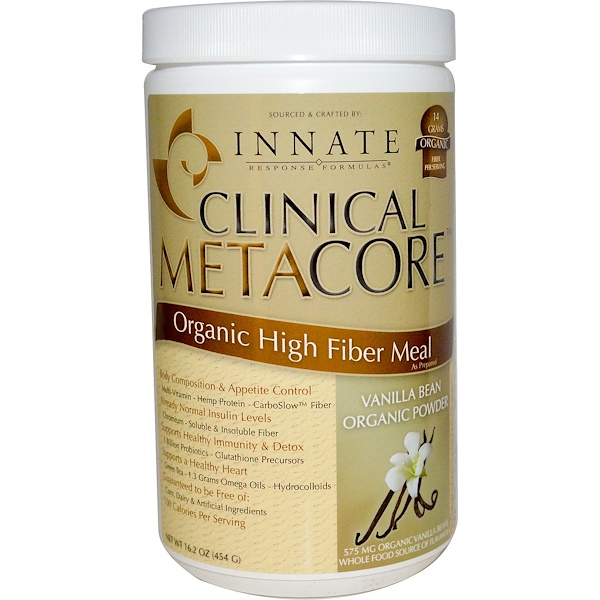 Innate Response Formulas, Clinical MetaCore, Organic High Fiber Meal, Vanilla Bean Organic Powder, 16.2 oz (454 g) (Discontinued Item) 