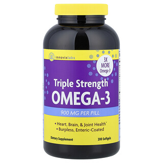 InnovixLabs, Óleo de Peixe Ômega-3, Potência Tripla, 900 mg, 200 Cápsulas Softgel