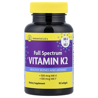 InnovixLabs, Full Spectrum Vitamin K2, Vollspektrum-Vitamin-K2, 90 Weichkapseln