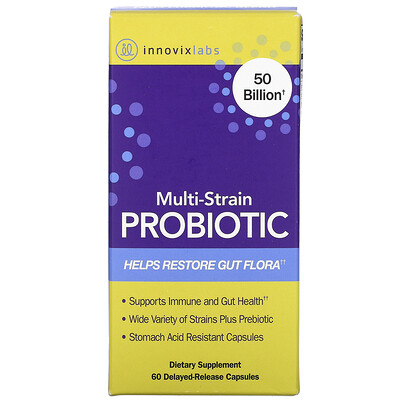 InnovixLabs Multi-Strain Probiotic, 50 Billion, 60 Delayed-Release Capsules