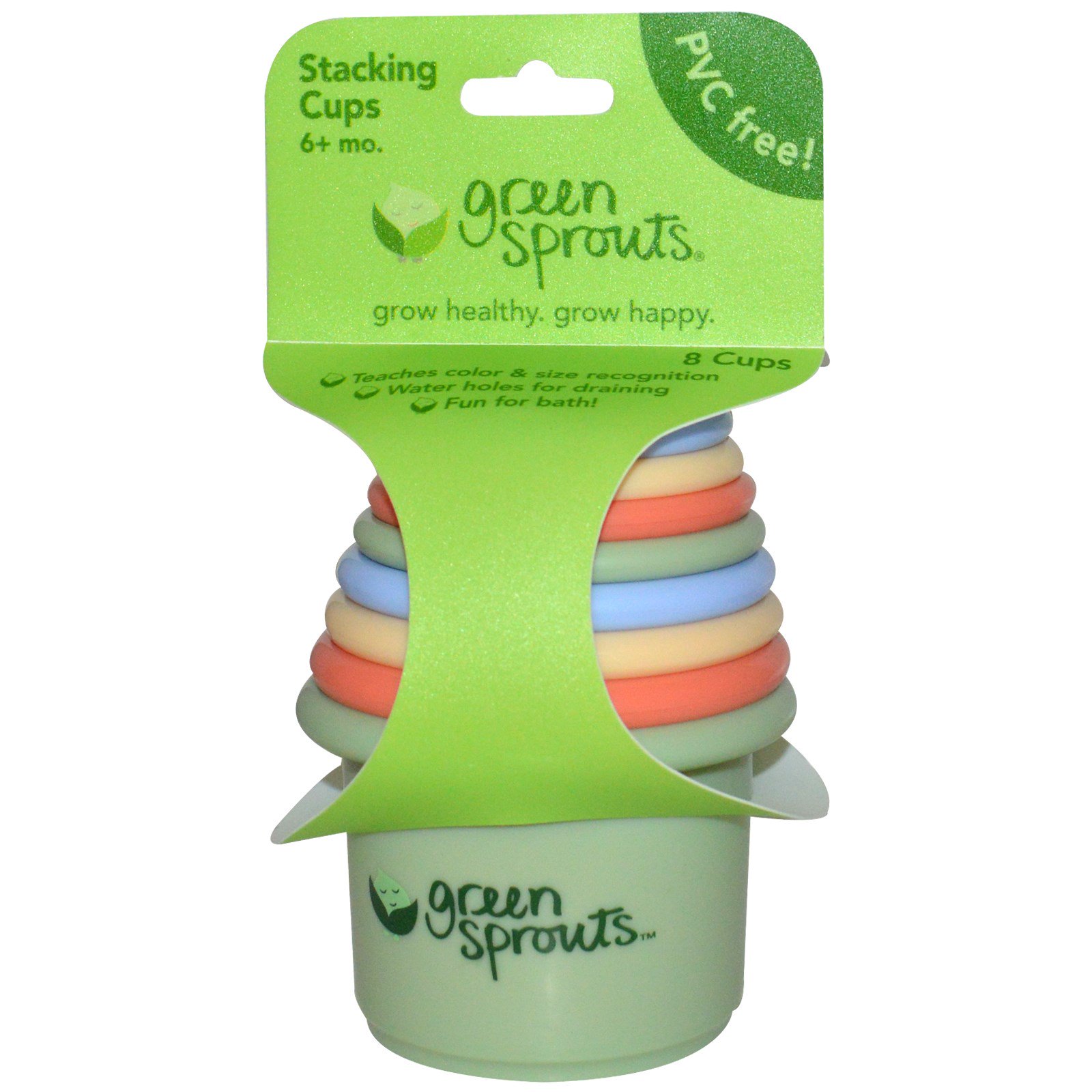 i play Inc., Green Sprouts, Stacking Cups, 6+ Months, 8 Cups iHerb