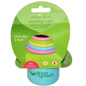 Отзывы о Айплэй ИНк, Green Sprouts, Stacking Cups, 6+ Months, 8 Cups