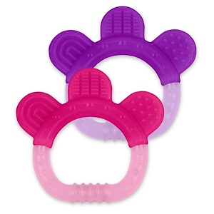 Отзывы о Айплэй ИНк, Green Sprouts, Silicone Teether, 3+ Months, Pink & Purple Set, 2 Pack