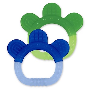 Отзывы о Айплэй ИНк, Green Sprouts, Silicone Teether, 3+ Months, Blue & Green Set, 2 Pack