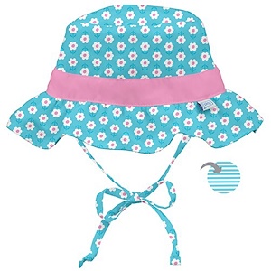 Отзывы о Айплэй ИНк, Classic Reversible Ruffle Bucket Sun Protection Hat, 9-18 Months, Aqua Daisy