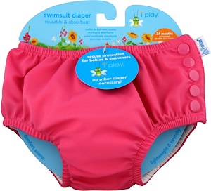 Отзывы о Айплэй ИНк, Swimsuit Diaper, Reusable & Absorbent, 24 Months, Hot Pink, 1 Diaper