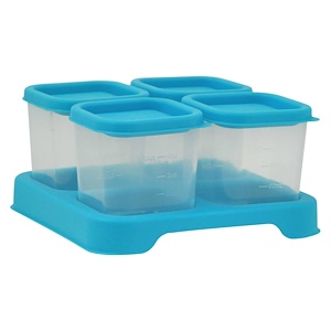 Отзывы о Айплэй ИНк, Green Sprouts, Fresh Baby Food Unbreakable Cubes, Aqua Set, 4 Pack — 4 oz (118 ml) Each